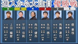 【宮島競艇】進入から大注目「優勝戦」①菅章哉②有賀達也③永田啓二④角谷健吾⑤平田忠則⑥上田龍星 [upl. by Eugene]