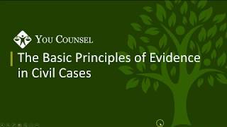 The Basic Principles of Evidence in Civil Cases [upl. by Ylyl]