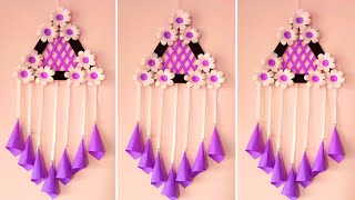 Easy and beautiful flowers 🌺 Wall hanging A4 size paper sheet  art and craft paper school craft [upl. by Ilowell]