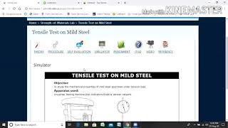 Mechanical Virtual labTensile Test on Mild Steel specimen [upl. by Moina]