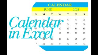 How to Create a Calendar in Excel [upl. by Archambault897]