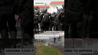 Unrest In France Over Reservoir Construction Police Use Water Cannons And Tear Gas On Protesters [upl. by Helfant296]