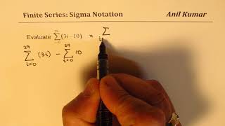 Evaluate Sum of 3i  10 Finite Series with Sigma Notation  Grade 11  IITJEE [upl. by Corissa]