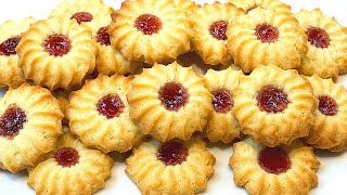 Easy Butter Cookies Recipe  Scrumptious Butter Cookies with Jam [upl. by Arev]