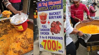 ₹700 Bucket Biryani with full Tandoori Free  Al Taj biryani  Cheapest Bucket Biryani 💥💥😍🤩 [upl. by Nuawad]