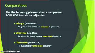 Spanish Comparatives [upl. by Anaihs]