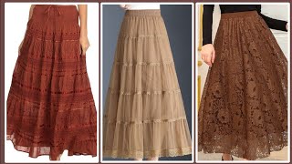 Most demanding lace long maxi skirt design for girls amp woman 202425 new collection [upl. by Circosta]