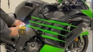 Kawasaki Ninja ZX14R  ZZR1400  Battery Removal amp New Install on 2nd Gens  Detailed amp Made Easy [upl. by Tal]