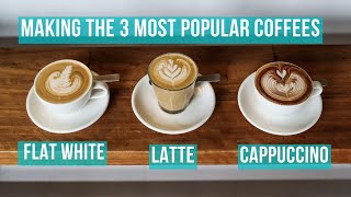 How to Make the 3 Most Popular Milk Coffees barista coffee [upl. by Seften]