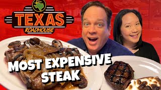 We Ate the Most EXPENSIVE Steak at Texas Roadhouse 🥩 [upl. by Bobinette741]