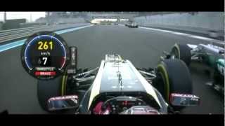 F1 2012 Roman Grosjean incident Nico Rosberg Abu Dhabi GP [upl. by Noivax708]