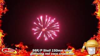 S6RP Shell 150mm silver glittering red coco crossette [upl. by Hinze946]