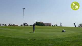 Phil Mickelson hits flop shot slow motion Saudi International 2021 [upl. by Aidam302]