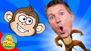 Crazy Monkey Animal Sounds Song  Kids Songs and Nursery Rhymes  The Mik Maks [upl. by Ellocin]