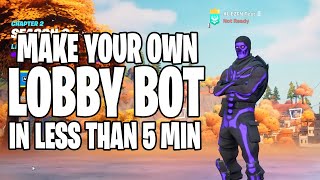 How to make a LOBBY BOT with a CUSTOM NAME get EVERY Skin and Emote with EZFNDEV [upl. by Kenon15]