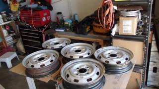 1969 VW Bug Project  Episode 14  Refurbishing Original Steel Rims [upl. by Monique516]