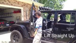 Jeep Wrangler Tutorial How to Remove the Doors [upl. by Oakleil]