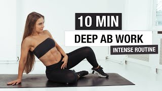 10 MIN DEEP AB WORKOUT No Equipment [upl. by Nauqan]