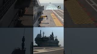 Watch How MIG 29K made its maiden landing on INS Vikrant [upl. by Sadirah]