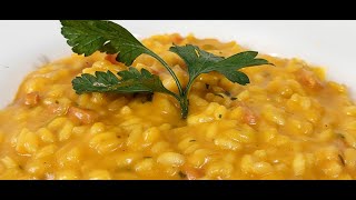 Risotto con Zucca Delica e Speck – La Cremosa Delizia Autunnale [upl. by Ayihsa]