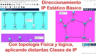 Direccionamiento IP estático básico con topología de red sin Router y usando diferentes clases de IP [upl. by Oiliduab]