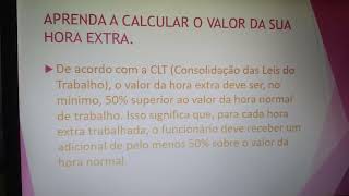 calculando o valor da hora extra [upl. by Duer380]