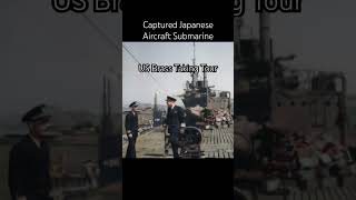 1945  US Navy Brass Surveys Captured WW2 Aircraft Submarine ww2 submarine usnavy navalhistory [upl. by Evan265]