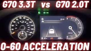 2023 Genesis G70 33T vs 2023 Genesis G70 20T 060 MPH Acceleration Sport Mode [upl. by Aylmar]