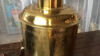 Chinese Brass Tea Canister Lamp [upl. by Akeimahs]