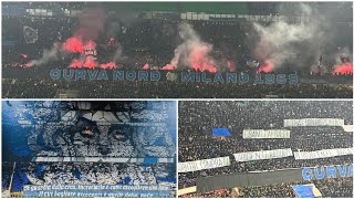 CURVA NORD MILANO coreografia amp tifo contro la Juve 04022024  Serie A [upl. by Steinke97]