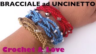 Tutorial bracciale con perline ad uncinetto  facile e rapido [upl. by Analrahc779]