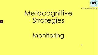 Metacognitive Strategies  Monitoring [upl. by Vasilek]