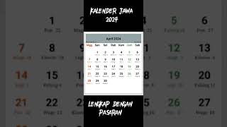 Kalender Jawa 2024 Lengkap Dengan Pasaran [upl. by Harper973]