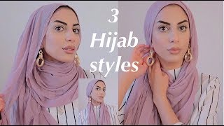 3 Hijab Styles Using Maxi Scarf With Earrings [upl. by Aldo18]