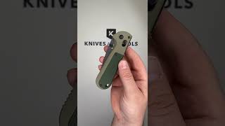 Benchmade Redoubt 431SBK 1 Serrated Black Tanto CPM D2 Green Grivory pocket knife [upl. by Anaujik]