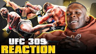 Isreal Adesanya Reacts To Jon Jones BRUTAL Spinning Back Kick TKO  UFC 309 [upl. by Mittel]