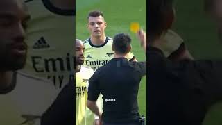 The ref goes “1 2 3 yellow card”Xhaka made one foul the whole gameSomeone make it make sense [upl. by Durwin]