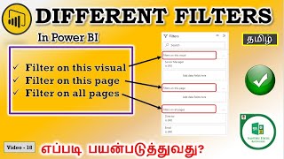 Power BI 18  Different Filters in Power BI explained in Tamil Power BI in tamil [upl. by Novia]