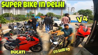 Super Bike In delhi Ducati v4 Tiger Triumph BMW [upl. by Hardner]