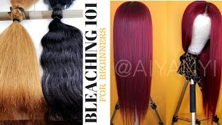 How To Bleach Your Bundles Evenly  Beginner Friendly  Ali Julia  Peruvian Bodywave [upl. by Queston]