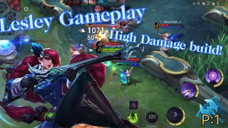 Lesley Gameplay  The adventure of road to mythic S1 P1  High Damage buildMust Try  MLBB [upl. by Aciretahs]