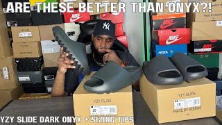 Are These Better than Onyx Adidas Yeezy Slide Dark Onyx On Feet Review With Sizing Tips [upl. by Leunam708]