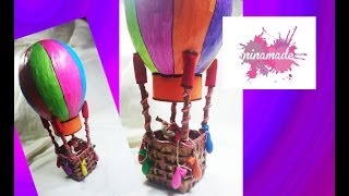 DIYTirelire montgolfière en papier machéActivité pour enfants [upl. by Reggi]