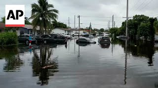 Worst rainfall that triggered floods in Florida is over as affected residents clean up [upl. by Ahsatsan752]