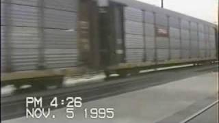 Santa Fe Freight Train with SP units San Diego 1995 [upl. by Rehpotsirk]