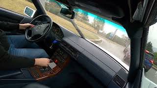 Mercedes Benz SL 320 R129 Start Up small tour and relax drive in rainy day Bologna Italy [upl. by Manup]