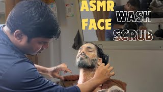 ASMR FACE cleansing and scrub ￼by Sachin barber [upl. by Kenelm117]