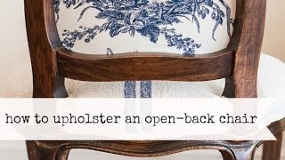 how to upholster the back of an open frame chair  miss mustard seed [upl. by Dasteel]