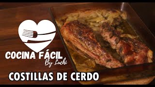 Costillas de cerdo al horno súper tiernas y fácil 🐷  Cocina Fácil by Luchi [upl. by Yttocs679]