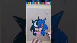 Desenhando VENOM x GENGAR na aula de artes desenhando venomcomodesenhar gengarshortfeed [upl. by Salchunas780]